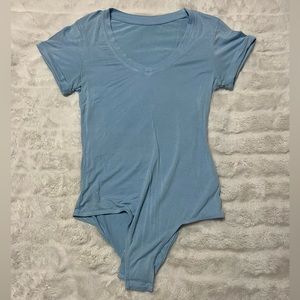Blue Scoop Neck Bodysuit